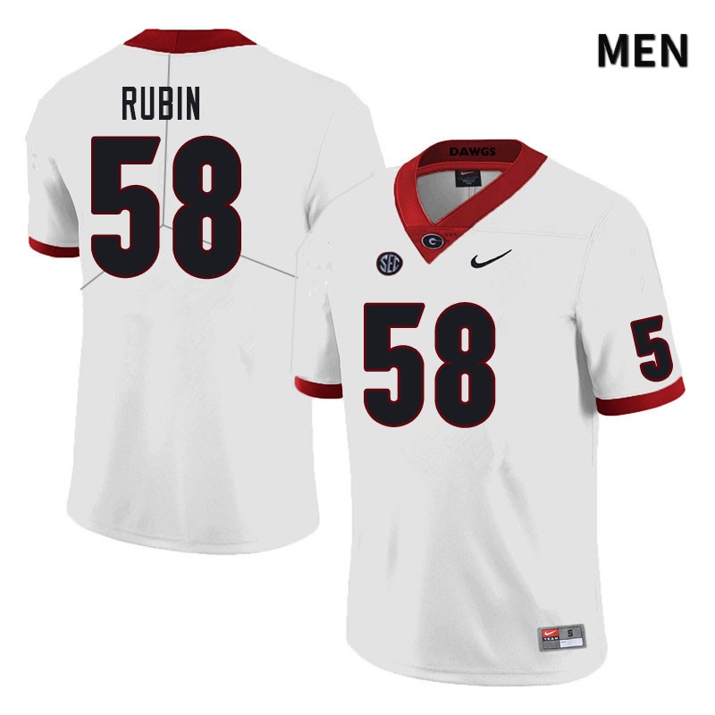 Georgia Bulldogs Men's Hayden Rubin #58 White Stitched College UGA Football Jersey 23SS014MM